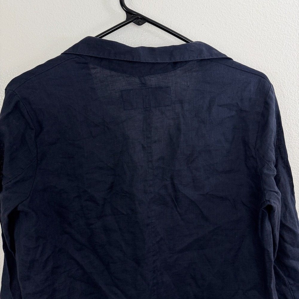 Katestorm Linen Top Womens Size 36 Blue Shirt Shell Button Up Resort Travel 3/4 - Picture 8 of 10